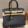 Hermes Birkin 30 Bag Handmade In Togo Calfskin Leather Gold Hardware 89 Noir