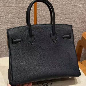 Alternative view of Hermes Birkin 30 Bag Handmade In Togo Calfskin Leather Gold Hardware 89 Noir