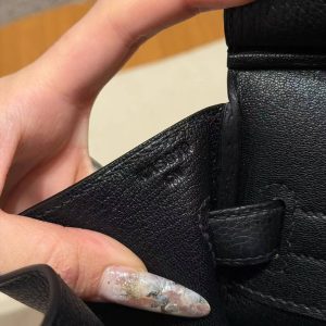 Hermes Birkin 30 Bag Handmade In Togo Calfskin Leather Gold Hardware 89 Noir - Image 12