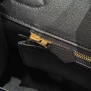 Hermes Birkin 30 Bag Handmade In Togo Calfskin Leather Gold Hardware 89 Noir - Image 10