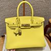 Hermes Birkin 30 Bag Handmade In Swift Calfskin Leather Gold Hardware 9R Lime