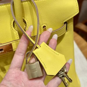 Hermes Birkin 30 Bag Handmade In Swift Calfskin Leather Gold Hardware 9R Lime - Image 14