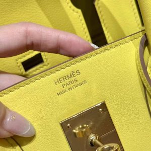 Hermes Birkin 30 Bag Handmade In Swift Calfskin Leather Gold Hardware 9R Lime - Image 10