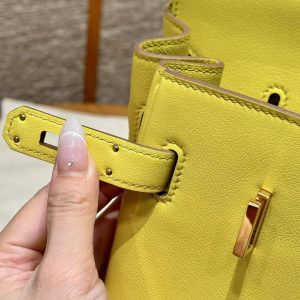 Hermes Birkin 30 Bag Handmade In Swift Calfskin Leather Gold Hardware 9R Lime - Image 6