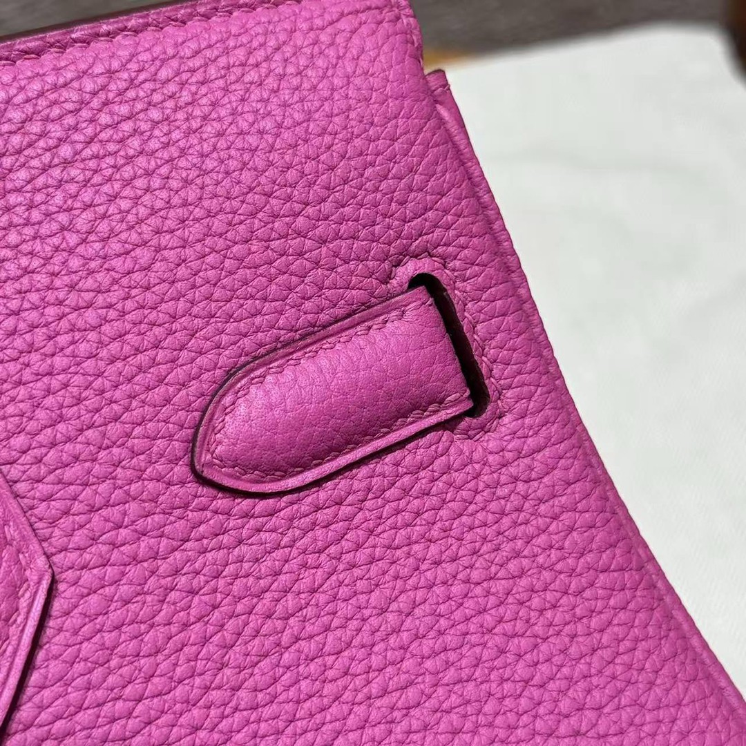 Hermes Birkin 30 Bag Handmade In Togo Calfskin Leather Silver Hardware 9i Magnolia - Image 11