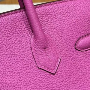 Hermes Birkin 30 Bag Handmade In Togo Calfskin Leather Silver Hardware 9i Magnolia - Image 10