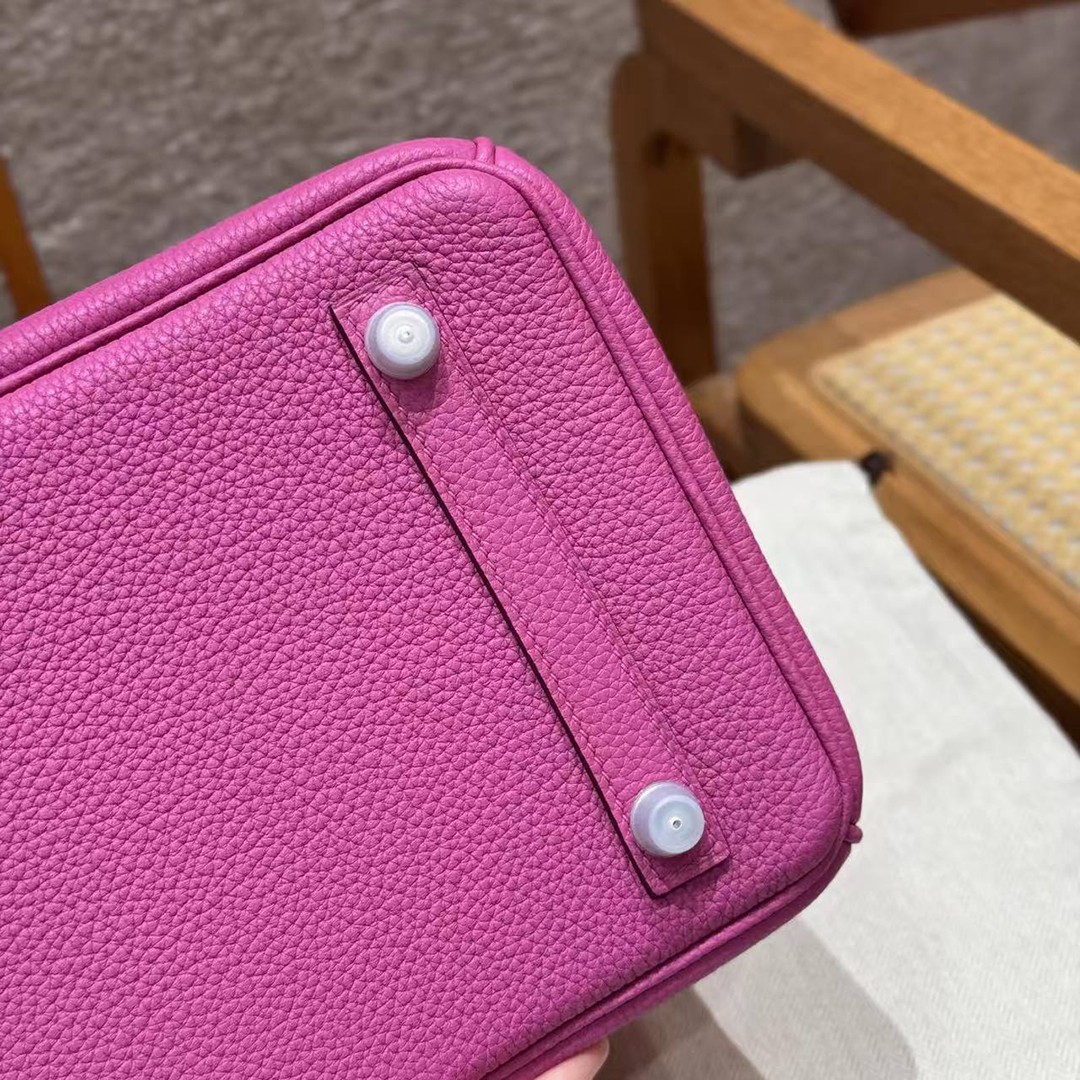 Hermes Birkin 30 Bag Handmade In Togo Calfskin Leather Silver Hardware 9i Magnolia - Image 8