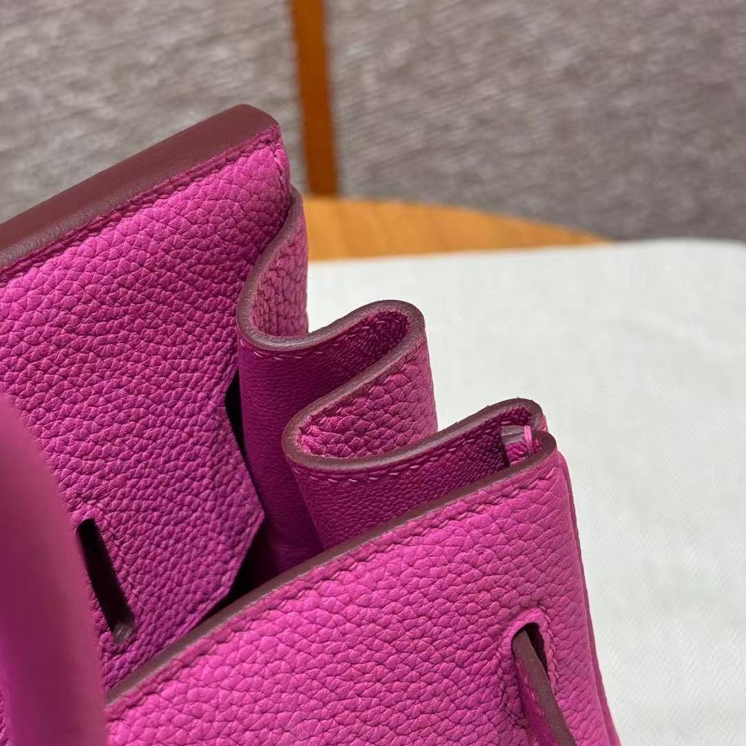 Hermes Birkin 30 Bag Handmade In Togo Calfskin Leather Silver Hardware 9i Magnolia - Image 3
