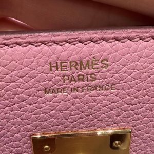 Hermes Birkin 30 Bag Handmade In Togo Calfskin Leather Gold Hardware L4 Bubble Gum - Image 15