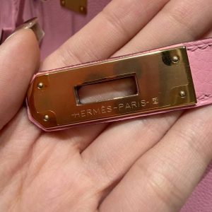 Hermes Birkin 30 Bag Handmade In Togo Calfskin Leather Gold Hardware L4 Bubble Gum - Image 13
