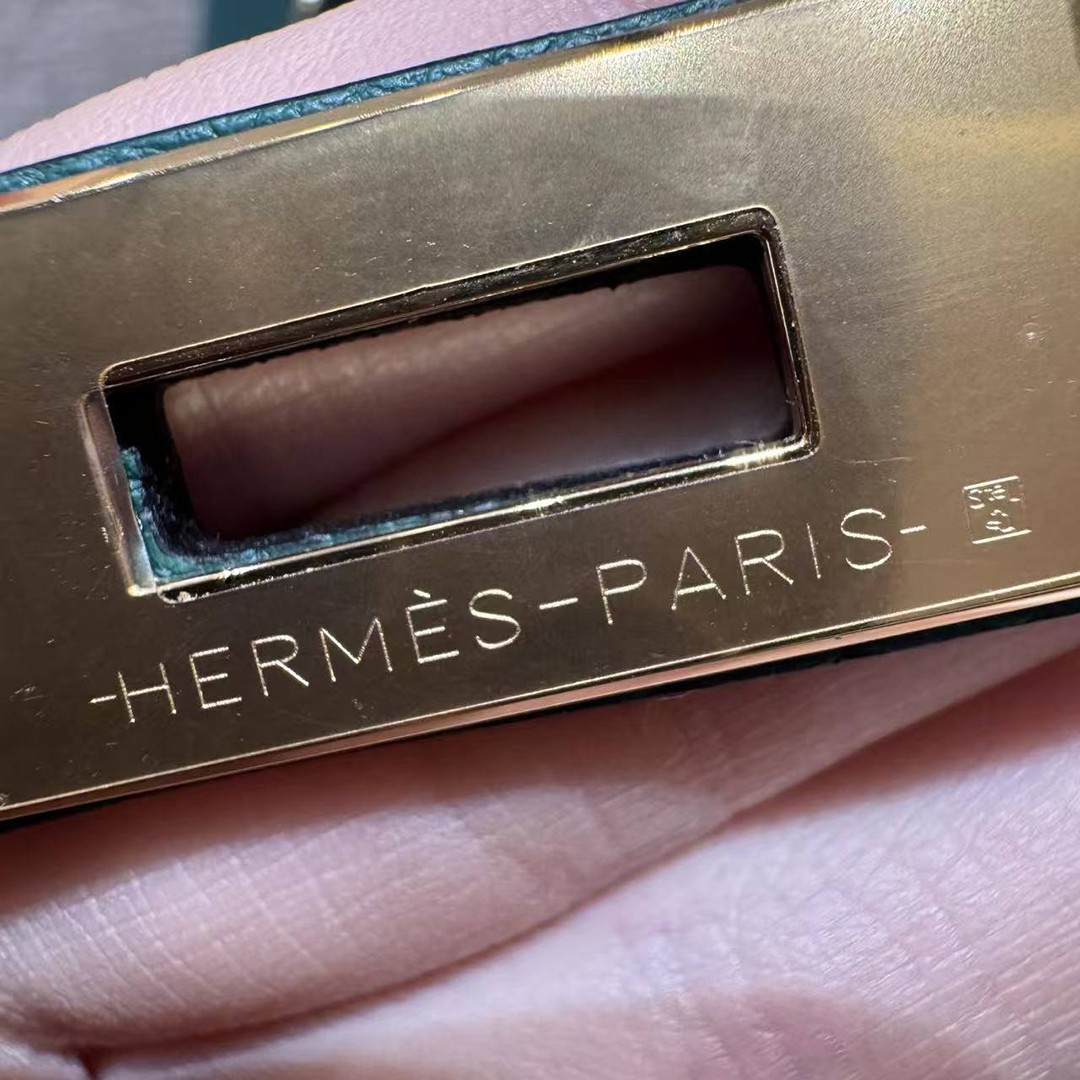 Hermes Birkin 30 Bag Handmade In Togo Calfskin Leather Gold Hardware Z6 Malachite - Image 15