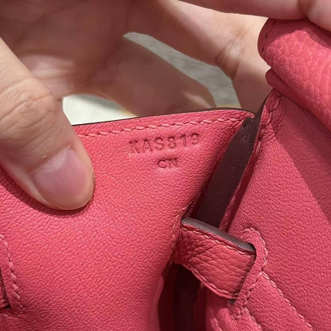 Hermes Birkin 30 Bag Handmade In Togo Calfskin Leather Gold Hardware i6 Rose Extreme - Image 18