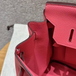 Hermes Birkin 30 Bag Handmade In Togo Calfskin Leather Gold Hardware i6 Rose Extreme - Image 13