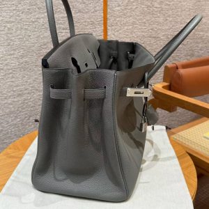 Hermes Birkin 40 Bag Handmade In Togo Calfskin Leather Silver Hardware 0L Girs Meyer - Image 7