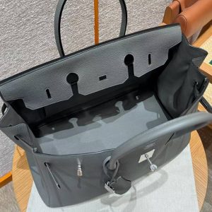 Hermes Birkin 40 Bag Handmade In Togo Calfskin Leather Silver Hardware 0L Girs Meyer - Image 6