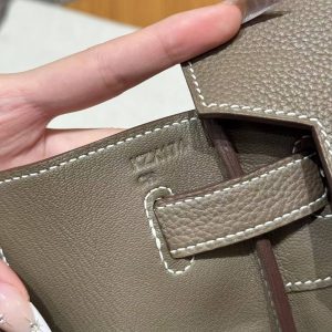 Hermes Birkin 40 Bag Handmade In Togo Calfskin Leather Gold Hardware 18 Etoupe - Image 14