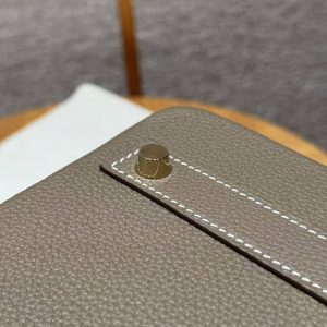 Hermes Birkin 40 Bag Handmade In Togo Calfskin Leather Gold Hardware 18 Etoupe - Image 7