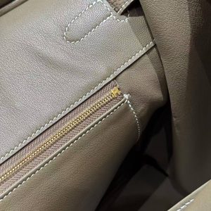 Hermes Birkin 40 Bag Handmade In Togo Calfskin Leather Gold Hardware 18 Etoupe - Image 3
