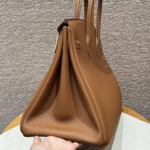 Hermes Birkin 40 Bag Handmade In Togo Calfskin Leather Gold Hardware 37 Gold - Image 17