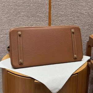 Hermes Birkin 40 Bag Handmade In Togo Calfskin Leather Gold Hardware 37 Gold - Image 16