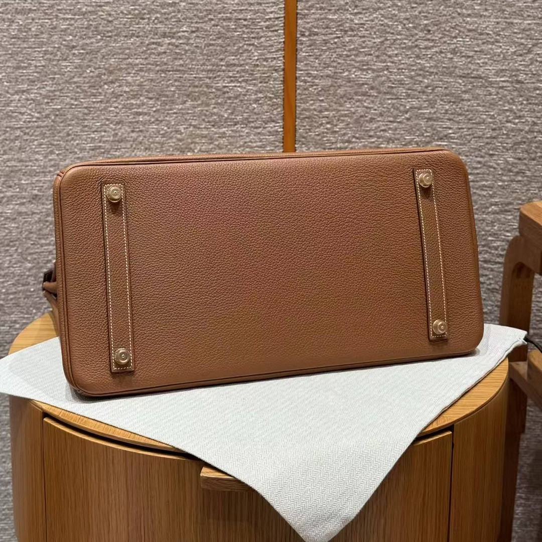 Hermes Birkin 40 Bag Handmade In Togo Calfskin Leather Gold Hardware 37 Gold - Image 16