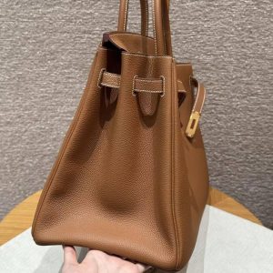 Hermes Birkin 40 Bag Handmade In Togo Calfskin Leather Gold Hardware 37 Gold - Image 11