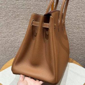 Hermes Birkin 40 Bag Handmade In Togo Calfskin Leather Gold Hardware 37 Gold - Image 10