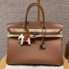 Hermes Birkin 40 Bag Handmade In Togo Calfskin Leather Silver Hardware 37 Gold