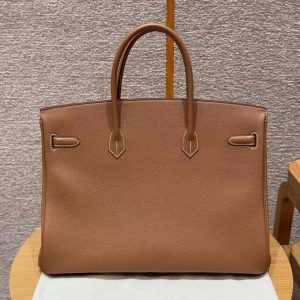 Alternative view of Hermes Birkin 40 Bag Handmade In Togo Calfskin Leather Silver Hardware 37 Gold