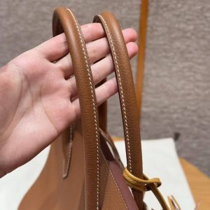 Hermes Birkin 40 Bag Handmade In Togo Calfskin Leather Silver Hardware 37 Gold - Image 12