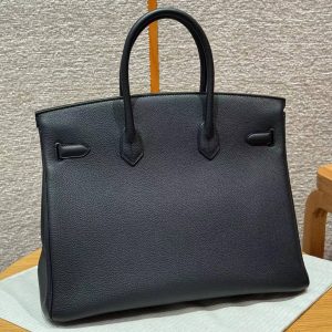 Alternative view of Hermes Birkin 40 Bag Handmade In Togo Calfskin Leather Rose Gold Hardware 89 Noir