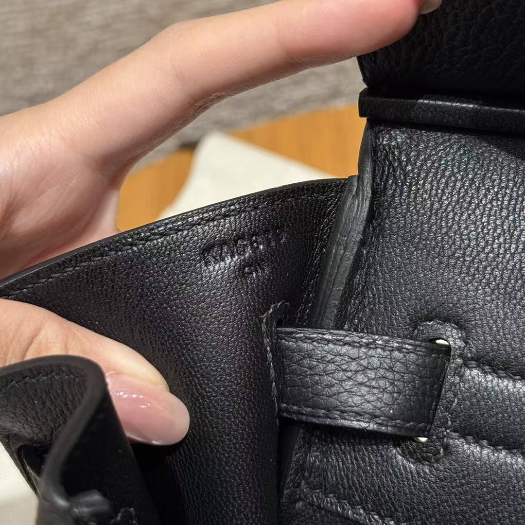 Hermes Birkin 40 Bag Handmade In Togo Calfskin Leather Rose Gold Hardware 89 Noir - Image 21