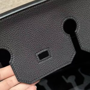 Hermes Birkin 40 Bag Handmade In Togo Calfskin Leather Rose Gold Hardware 89 Noir - Image 14