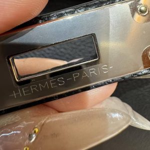 Hermes Birkin 40 Bag Handmade In Togo Calfskin Leather Silver Hardware 89 Noir - Image 11