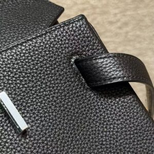 Hermes Birkin 40 Bag Handmade In Togo Calfskin Leather Silver Hardware 89 Noir - Image 5