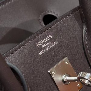Hermes Birkin Cargo 25 Bag Handmade In Swift Calfskin Leather And Canvas Silver Hardware 46 Ebene - Image 14