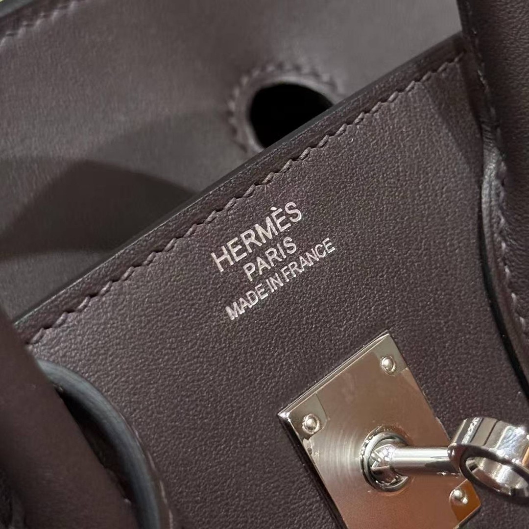 Hermes Birkin Cargo 25 Bag Handmade In Swift Calfskin Leather And Canvas Silver Hardware 46 Ebene - Image 14