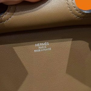 Hermes Birkin Cargo 25 Bag Handmade In Swift Calfskin Leather And Canvas Silver Hardware 4C Ecorce - Image 14