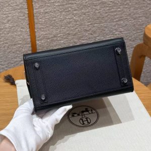 Hermes Birkin Faubourg 20 Bag Handmade In Madame and Alligator Leather Black Hardware 89 Noir - Image 14