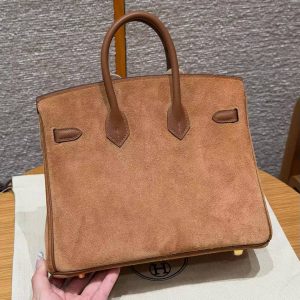 Hermes Birkin Grizzly 25 Bag Handmade In Swift Calfskin Leather And Grizzly Gold Hardware 37 Gold - Image 2
