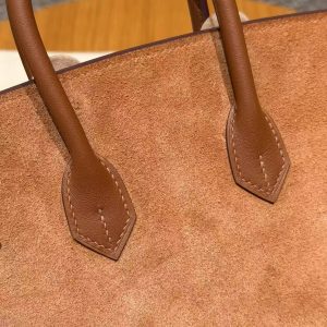 Hermes Birkin Grizzly 25 Bag Handmade In Swift Calfskin Leather And Grizzly Gold Hardware 37 Gold - Image 6