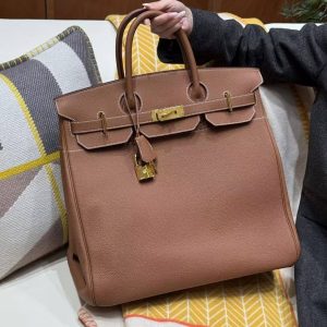 Alternative view of Hermes Birkin Hac 40 Bag Handmade In Togo Calfskin Leather Gold Hardware 37 Gold