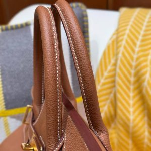 Hermes Birkin Hac 40 Bag Handmade In Togo Calfskin Leather Gold Hardware 37 Gold - Image 11