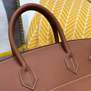 Hermes Birkin Hac 40 Bag Handmade In Togo Calfskin Leather Gold Hardware 37 Gold - Image 9
