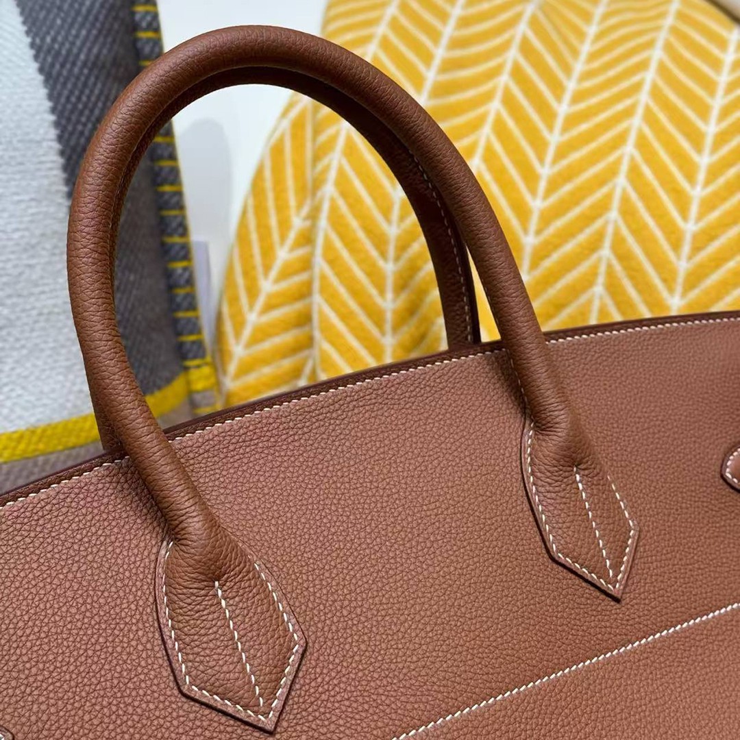 Hermes Birkin Hac 40 Bag Handmade In Togo Calfskin Leather Gold Hardware 37 Gold - Image 9