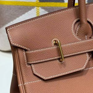Hermes Birkin Hac 40 Bag Handmade In Togo Calfskin Leather Gold Hardware 37 Gold - Image 8