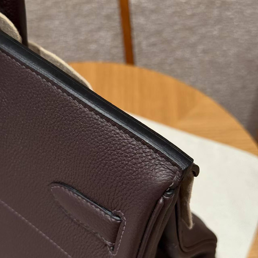 Hermes Birkin Hac 40 Bag Handmade In Togo Calfskin Leather Gold Hardware 47 Chocolat - Image 20