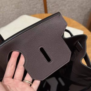 Hermes Birkin Hac 40 Bag Handmade In Togo Calfskin Leather Gold Hardware 47 Chocolat - Image 5