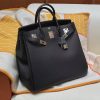 Hermes Birkin Hac 40 Bag Handmade In Togo Calfskin Leather Silver Hardware 89 Noir