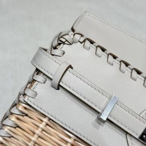 Hermes Birkin Picnic 25 Bag Handmade In Swift Calfskin Leather Silver Hardware 8L Beton - Image 11